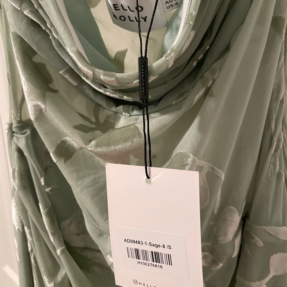 NWT Hello Molly Strapless Sage Floral Midi Dress - Picture 3 of 3